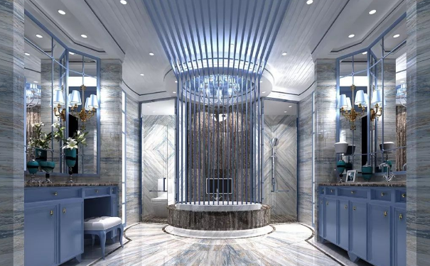 灰藍色瓷磚地磚裝修效果圖