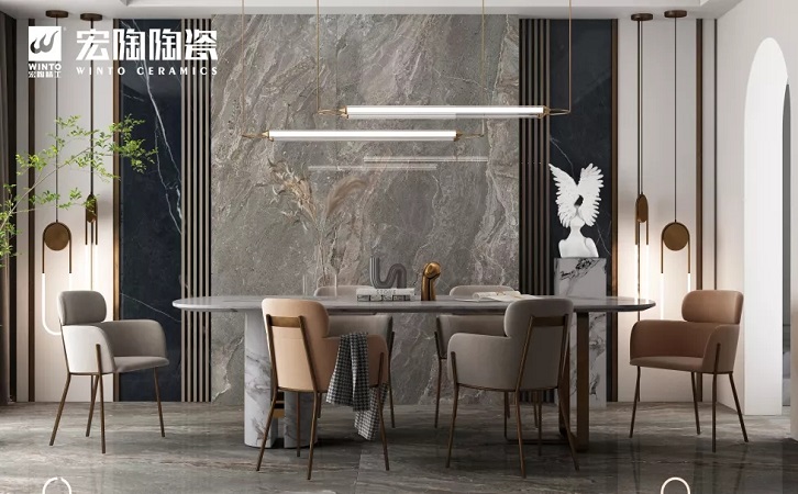 宏陶 薩瓦灰背景墻效果圖巖板 宏陶 薩瓦灰背景墻效果圖巖板